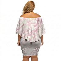 Hawaii Plumeria Lokelani Pikake Lei Off Shoulder Short Dress Poni Mama Polynesian Tattoo LT9 - Polynesian Pride