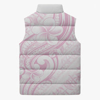 Hawaii Plumeria Lokelani Pikake Lei Sleeveless Puffer Jacket Poni Mama Polynesian Tattoo