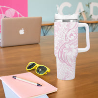 Hawaii Plumeria Lokelani Pikake Lei Tumbler With Handle Poni Mama Polynesian Tattoo LT9 - Polynesian Pride