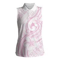 Hawaii Plumeria Lokelani Pikake Lei Women Sleeveless Polo Shirt Poni Mama Polynesian Tattoo