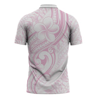 Hawaii Plumeria Lokelani Pikake Lei Zipper Polo Shirt Poni Mama Polynesian Tattoo LT9 - Polynesian Pride