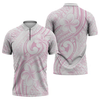 Hawaii Plumeria Lokelani Pikake Lei Zipper Polo Shirt Poni Mama Polynesian Tattoo LT9 - Polynesian Pride