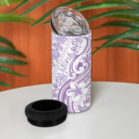 Hawaii Plumeria Lokelani Pikake Lei 4 in 1 Can Cooler Tumbler Poni Polynesian Tattoo