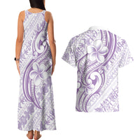 Hawaii Plumeria Lokelani Pikake Lei Couples Matching Tank Maxi Dress and Hawaiian Shirt Poni Polynesian Tattoo