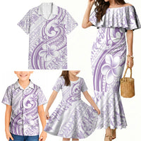 Hawaii Plumeria Lokelani Pikake Lei Family Matching Mermaid Dress and Hawaiian Shirt Poni Polynesian Tattoo LT9 - Polynesian Pride