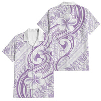 Hawaii Plumeria Lokelani Pikake Lei Family Matching Mermaid Dress and Hawaiian Shirt Poni Polynesian Tattoo LT9 Dad's Shirt - Short Sleeve Purple - Polynesian Pride