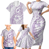 Hawaii Plumeria Lokelani Pikake Lei Family Matching Short Sleeve Bodycon Dress and Hawaiian Shirt Poni Polynesian Tattoo LT9 - Polynesian Pride