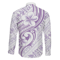 Hawaii Plumeria Lokelani Pikake Lei Family Matching Short Sleeve Bodycon Dress and Hawaiian Shirt Poni Polynesian Tattoo LT9 Son's Shirt Purple - Polynesian Pride