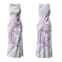 Hawaii Plumeria Lokelani Pikake Lei Family Matching Tank Maxi Dress and Hawaiian Shirt Poni Polynesian Tattoo LT9 Mom's Dress Purple - Polynesian Pride