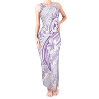 Hawaii Plumeria Lokelani Pikake Lei Tank Maxi Dress Poni Polynesian Tattoo LT9 Women Purple - Polynesian Pride