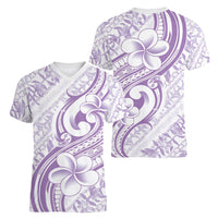Hawaii Plumeria Lokelani Pikake Lei Women V-Neck T-Shirt Poni Polynesian Tattoo