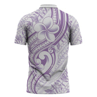 Hawaii Plumeria Lokelani Pikake Lei Zipper Polo Shirt Poni Polynesian Tattoo LT9 - Polynesian Pride