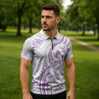 Hawaii Plumeria Lokelani Pikake Lei Zipper Polo Shirt Poni Polynesian Tattoo LT9 - Polynesian Pride
