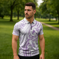 Hawaii Plumeria Lokelani Pikake Lei Zipper Polo Shirt Poni Polynesian Tattoo LT9 - Polynesian Pride