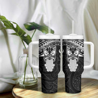 Personalised New Zealand Te Reo Maori Tumbler With Handle Kia Kaha Maori Language Week Black Style