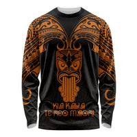 Personalised New Zealand Te Reo Maori Long Sleeve Shirt Kia Kaha Maori Language Week Gold Style LT9 Unisex Gold - Polynesian Pride