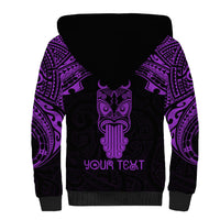 Personalised New Zealand Te Reo Maori Sherpa Hoodie Kia Kaha Maori Language Week Purple Style LT9 - Polynesian Pride