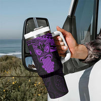 Personalised New Zealand Te Reo Maori Tumbler With Handle Kia Kaha Maori Language Week Purple Style