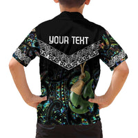 Personalised Maori Manaia Family Matching Off Shoulder Maxi Dress and Hawaiian Shirt New Zealand Tribal Hei Matau Papua Shell