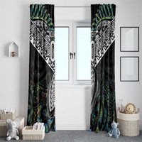 Custom New Zealand Window Curtain Maori Rugby Tattoo Papua Shell