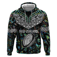 Custom New Zealand Zip Hoodie Maori Rugby Tattoo Papua Shell