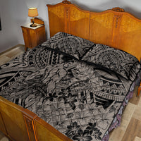 Beauty and The Warrior Polynesian Valentine Quilt Bed Set Hibiscus FLowers Brown Style LT9 - Polynesian Pride