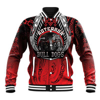 Aotearoa Bulldog Personalised Baseball Jacket Maori Kowhaiwhai Motif LT9 Unisex Red - Polynesian Pride