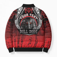 Aotearoa Bulldog Personalised Bomber Puffer Jacket Maori Kowhaiwhai Motif - Polynesian Pride