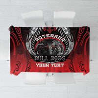 Aotearoa Bulldog Personalised Tablecloth Maori Kowhaiwhai Motif LT9 Red - Polynesian Pride