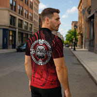 Aotearoa Bulldog Zipper Polo Shirt New Zealand Kowhaiwhai Tribal - Polynesian Pride