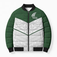 Custom New Zealand Maori Niho Taniwha Bomber Puffer Jacket - Polynesian Pride