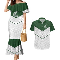 Custom New Zealand Maori Niho Taniwha Couples Matching Mermaid Dress and Hawaiian Shirt