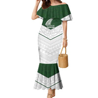 Custom New Zealand Maori Niho Taniwha Family Matching Mermaid Dress and Hawaiian Shirt