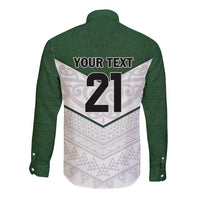 Custom New Zealand Maori Niho Taniwha Long Sleeve Button Shirt