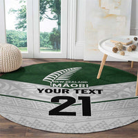 Custom New Zealand Maori Niho Taniwha Round Carpet