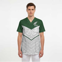 Custom New Zealand Maori Niho Taniwha Scrub Top - Polynesian Pride