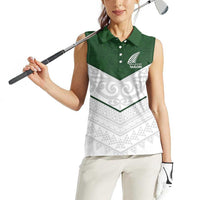 Custom New Zealand Maori Niho Taniwha Women Sleeveless Polo Shirt