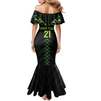 Custom New Zealand Maori Koru Koiri Motif Family Matching Mermaid Dress and Hawaiian Shirt