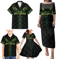 Custom New Zealand Maori Koru Koiri Motif Family Matching Puletasi and Hawaiian Shirt