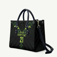Custom New Zealand Maori Koru Koiri Motif Leather Bag LT9 Green - Polynesian Pride
