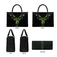 Custom New Zealand Maori Koru Koiri Motif Leather Bag LT9 - Polynesian Pride