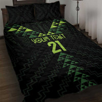 Custom New Zealand Maori Koru Koiri Motif Quilt Bed Set