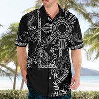 Filipino Sun Tribal Tattoo Hawaiian Shirt Philippines Inspired Barong Simple Black LT9 - Polynesian Pride