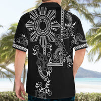 Filipino Sun Tribal Tattoo Hawaiian Shirt Philippines Inspired Barong Simple Black LT9 - Polynesian Pride