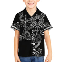 Filipino Sun Tribal Tattoo Hawaiian Shirt Philippines Inspired Barong Simple Black LT9 - Polynesian Pride