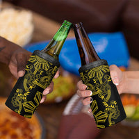 Filipino Sun Tribal Tattoo 4 in 1 Can Cooler Tumbler Philippines Inspired Barong Simple Gold