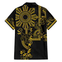 Filipino Sun Tribal Tattoo Hawaiian Shirt Philippines Inspired Barong Simple Gold LT9 - Polynesian Pride