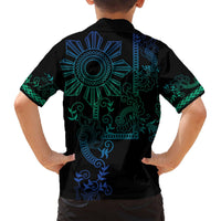 Filipino Sun Tribal Tattoo Hawaiian Shirt Philippines Inspired Barong Blue Art LT9 - Polynesian Pride