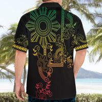 Filipino Sun Tribal Tattoo Hawaiian Shirt Philippines Inspired Barong Reggae Art LT9 - Polynesian Pride