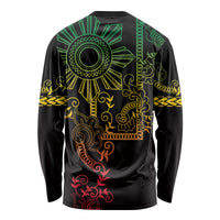 Filipino Sun Tribal Tattoo Long Sleeve Shirt Philippines Inspired Barong Reggae Art